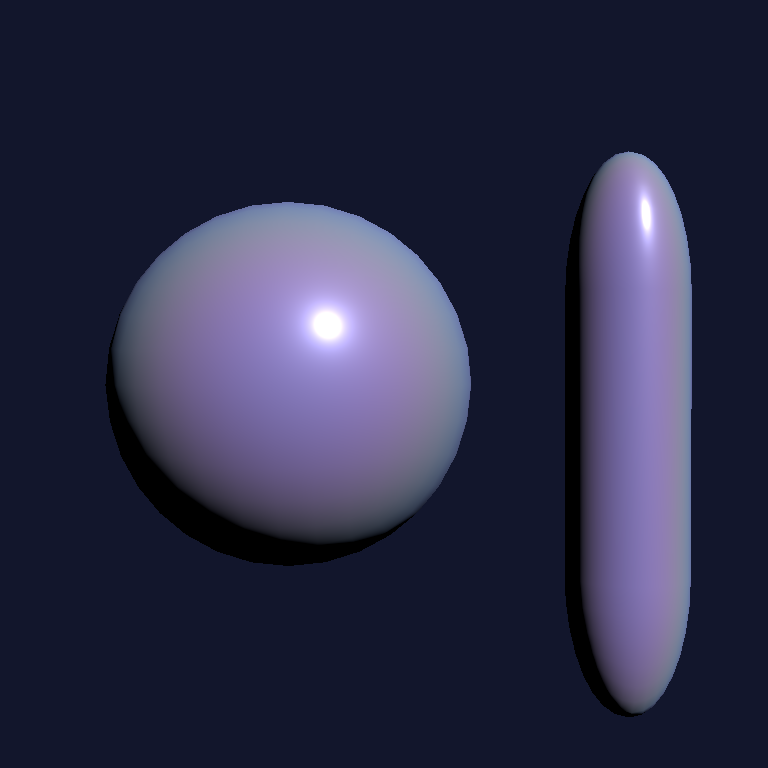 Soft iridescent pearl material on a sphere and capsule
