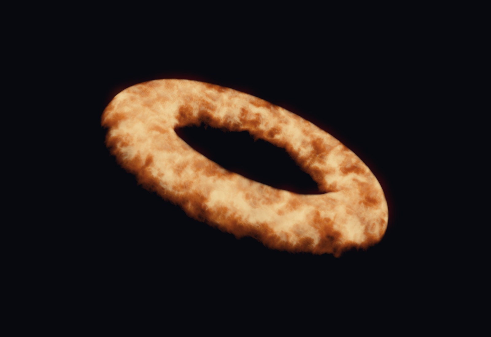 Procedural detail inside a torus-shaped volume.